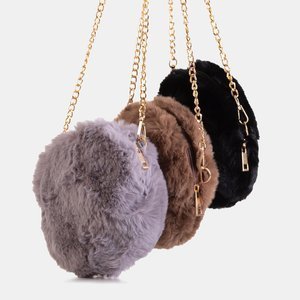 Small brown fur handbag - Accessories