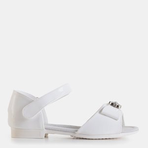 White children's sandals with bow Albina - Footwear