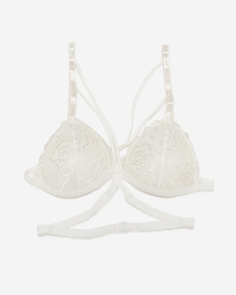 White ladies bra with lace and straps - Underwear