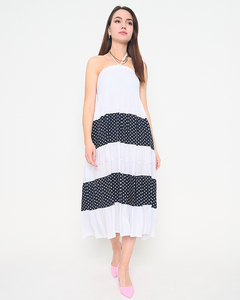 White polka dot maxi skirt PLUS SIZE - Clothing