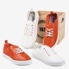 White sneakers with pink guides Ewilia - Footwear 1