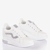 White sports shoes on an indoor wedge with silver Say It inserts - Footwear 1