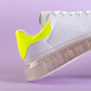 White sports shoes with yellow insert Garcia - Footwear