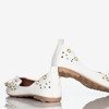 White women's ballerinas with Lil decorations - Footwear 1