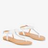 White women's sandals with embellishments Begneta - Footwear