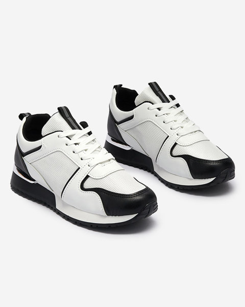 White women's sports shoes with black Ruby inserts - Footwear