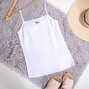 White women's top with thin straps PLUS SIZE - Clothing