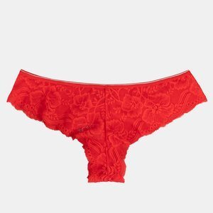 Women's Red Lace Brasilian - Underwear