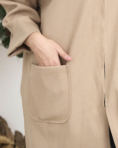 Women's bedspread a'la coat in beige- Clothing
