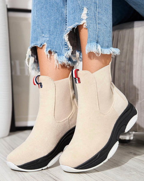 Women's beige insulated eco suede boots Ducti- Footwear