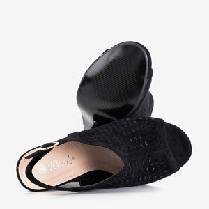Women's black openwork sandals Chahna - Shoes