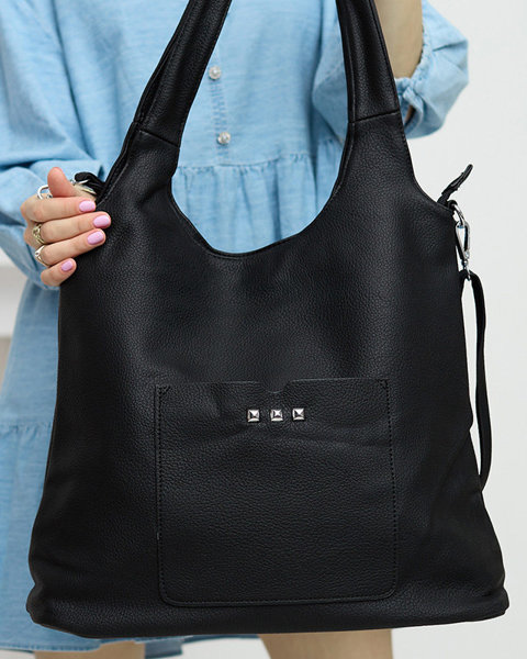 Women's black shopper bag - Accessories