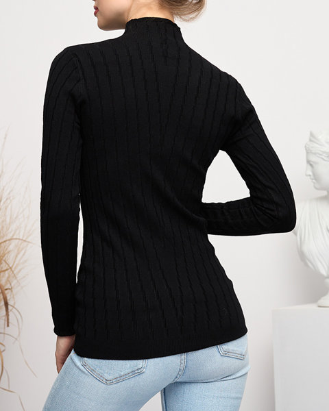 Women's black turtleneck sweater - Clothing