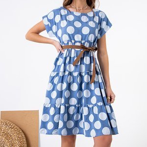 Women's blue polka dot dress - Clothing