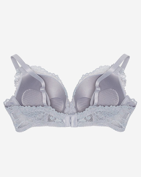 Women's bra with lace in gray-pink color - Underwear