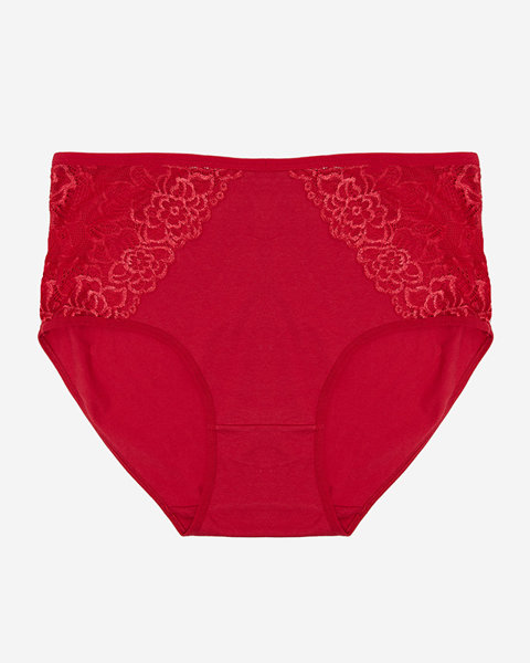 Women's burgundy panties with lace PLUS SIZE - Underwear