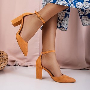 Women's camel-colored post pumps Luxuriance - Footwear