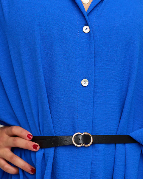 Women's cobalt tunic with a belt - Clothing