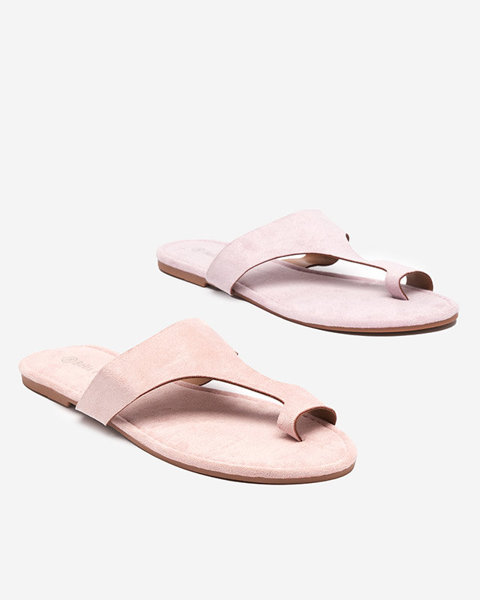Women's eco suede pink slippers Eku-Shoes