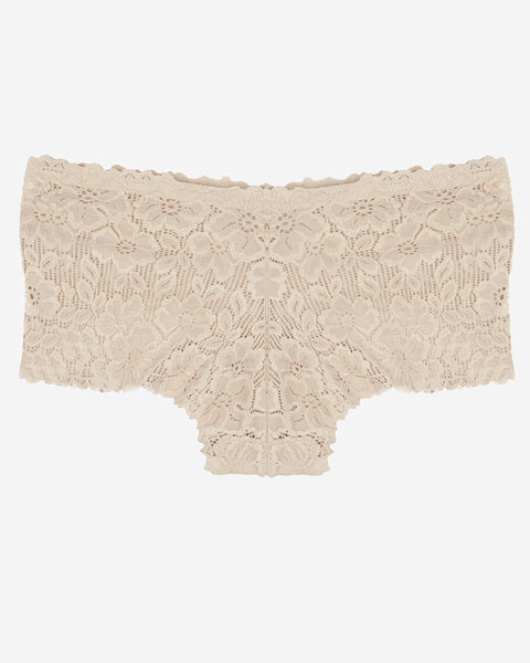 Women's lace bra briefs in beige- Underwear