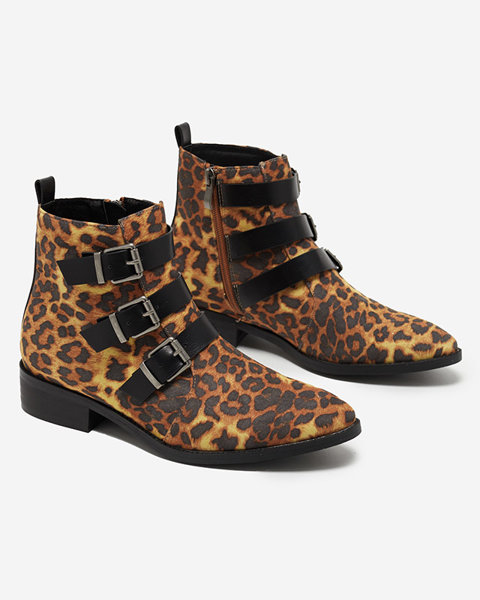 Women's leopard print boots with flat heels Leopado - Shoes