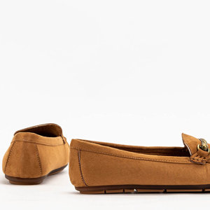 Women's moccasins in camel color with embellishment Seriti - Footwear