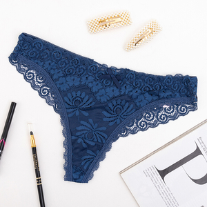 Women's navy blue brasilian lace - Underwear