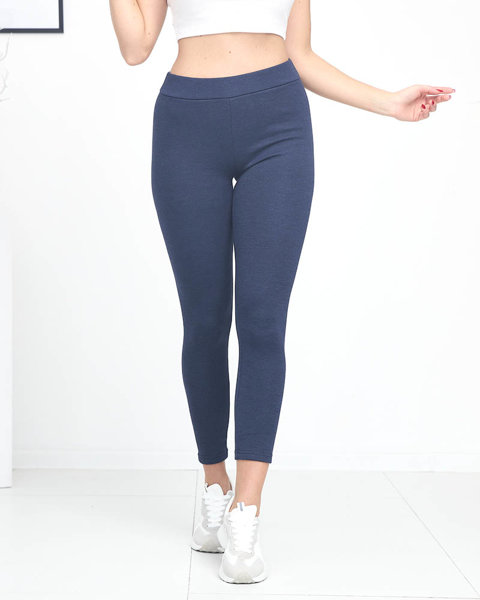 Women's navy blue leggings with insulation - Clothing