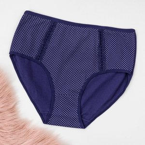 Women's navy blue polka dot briefs PLUS SIZE - Underwear