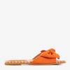 Women's orange slippers with a bow Revda - Footwear