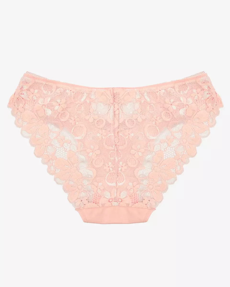 Women's panties with lace in light pink- Underwear
