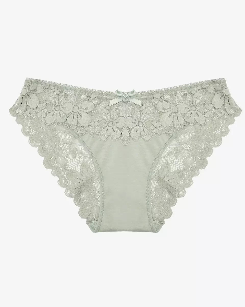 Women's panties with lace in mint color- Underwear