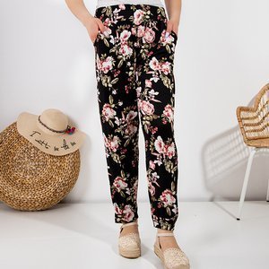 Women's patterned fabric pants PLUS SIZE - Clothing