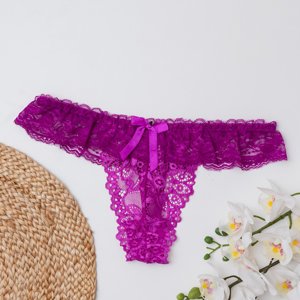 Women's purple lace thong - Underwear