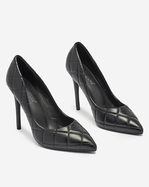 Women's quilted pumps in black color Duclisa- Footwear