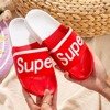 Women's red slippers with Supera inscription - Footwear