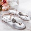 Women's silver flat sandals Slavitta - Footwear
