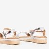 Women's silver sandals on a low wedge Lisia - Shoes