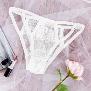 Women's white lace cut panties - Underwear