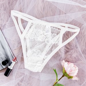 Women's white lace cut panties - Underwear