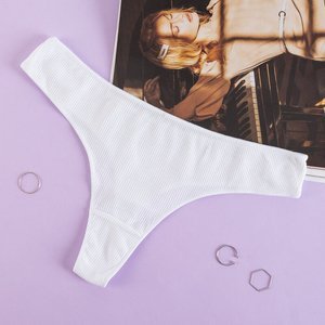 Women's white ribbed thong - Underwear