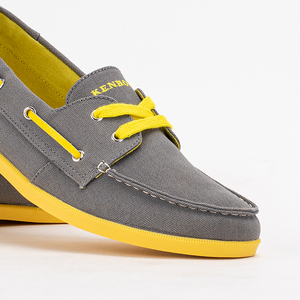 Yellow and gray Tehila men's fabric sneakers - Footwear