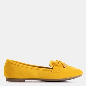 Yellow women's moccasins with a bow Gasioa - Shoes
