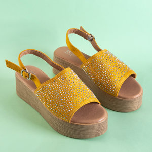 Yellow women's platform sandals Peneli - Footwear