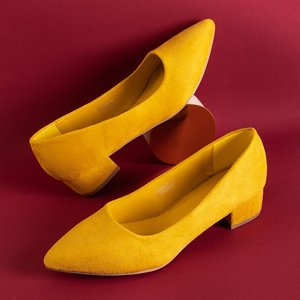 Yellow women's pumps Clementia flat heels - shoes