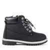 Zendi black eco-leather children's hiking boots - Footwear